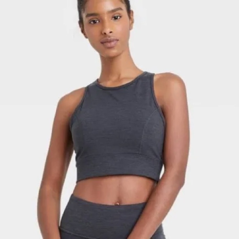 JoyLab Dark Gray High Neck Workout Top